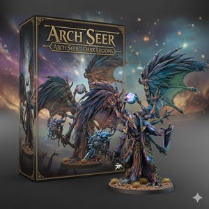 Demonminiatyr - Arch Seer Boss - Lerdjur - Dark Legions - Fantasy Bordspel Krigsspel - ABS-harts 28mm-32mm