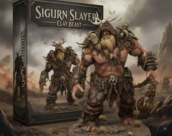 Jätteminiatyr - Sigurnn Slayer - Sons of the Everfeast - Lerdjursskapelse - Miniatyr i premium ABS-harts - 3D-utskrift