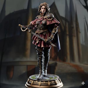 Miniatyr av kvinnlig vampyr - Victoria Lady Duellist - DM Stash - Välkommen till arenan - Gratis bas ingår - ABS-harts 32mm-70mm