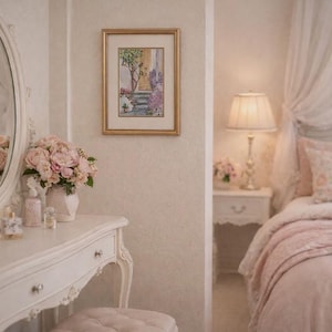 Original Watercolor "Fleures de Florence" by Jeanne C. Dubres, framed 44 x 39 cms