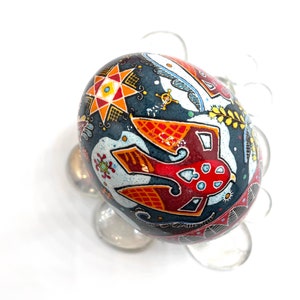 PERSONNALISÉ... Oeuf de Pâques ukrainien Pysanky, Batik, Pisanki, Art populaire, Trizub image 3