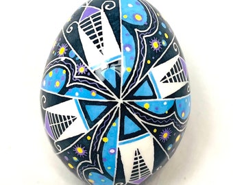 CUSTOM...Chicken Egg Pysanky ukrainian Easter Egg, Batik, Pisanki, Folk Art, Trizub