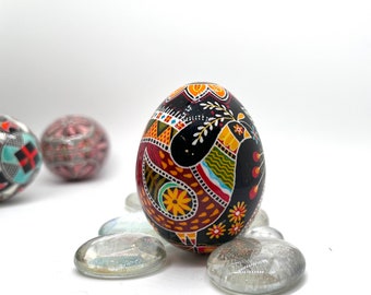 CUSTOM... Oeuf de poule Pysanky, uf de Pâques ukrainien, Batik, Pisanki, Art populaire, Trizub