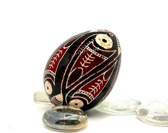 Ukrainian Pysanky on turkey egg, pysanka Easter egg, trypillian design, batik, Russian, Polish