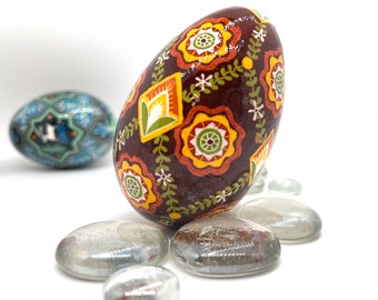 CUSTOM...Goose Egg Pysanky ukrainian Easter Egg, Batik, Pisanki, Folk Art, Trizub