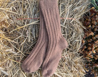 Camel Wool Socks, Iconic Rib Knit, Made in Mongolia Soft Cozy Winter Warmth. 100% camel fiber, exclusive of elastic