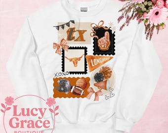 Sudadera unisex Texas College University Game Day Longhorns Spirit Shirt