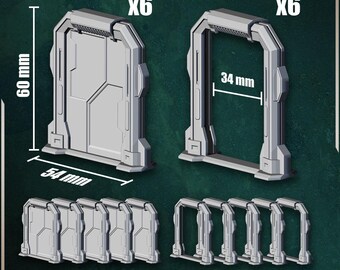 Puertas de ciencia ficción - Juego de 12 - para juegos de mesa