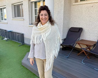 CROCHET PATTERN + VIDEO | Shawl Crochet Pattern | Beginner Crochet Pattern | Triangle Shawl | Crochet Wrap | Easy Pattern | Knit&Enjoy