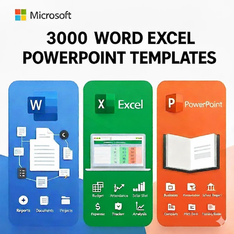 3000+ Word Excel Powerpoint Templates Bundle | Fully Editable Office ...