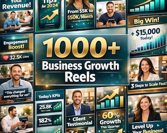 Pacchetto di oltre 1000 Reels per la crescita aziendale / Reels virali per Instagram, idee per contenuti di marketing (download digitale)