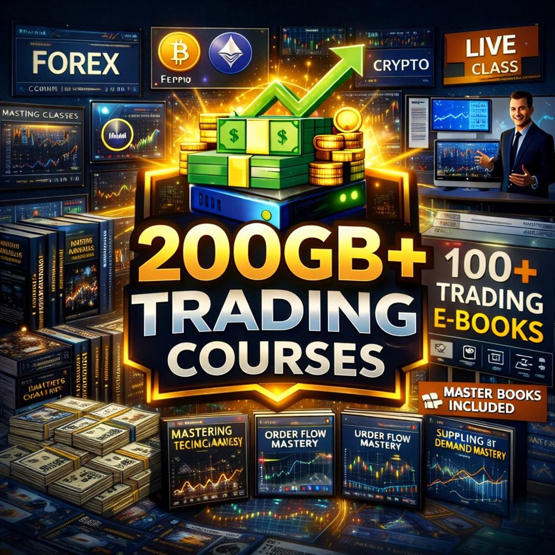 200GB Trading Courses Bundle | Forex & Crypto Trading Course and Ebooks ...