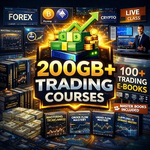 Paquete de cursos de trading de 200 GB: Curso de trading de Forex y criptomonedas y libros electrónicos (descarga digital)