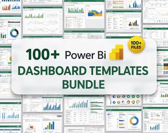 100+ Power BI Templates Bundle | KPI Dashboard Reports, Sales, Finance & Marketing Analytics (digital download)