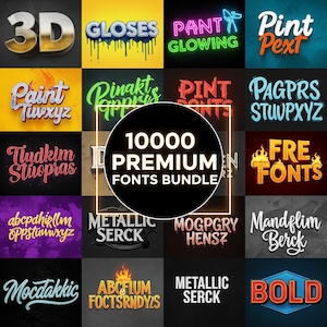10,000 Premium Fonts Bundle | Luxury Script, Sans Serif, Display &Handwritten Fonts | Logo, Branding  Design Typography Pack