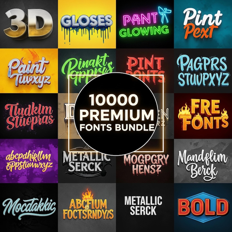 10,000 Premium Fonts Bundle | Luxury Script, Sans Serif, Display ...