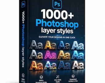 1000+ Photoshop Layer Styles Bundle | Text Effects, Glow, 3D, Metallic & Neon Styles (instant download)