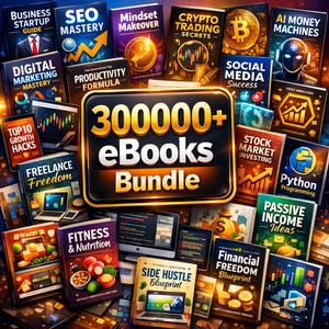 300000+ eBooks Bundle: Business, Marketing, painting,audio ebooks,Finance, AI (Digital Download)