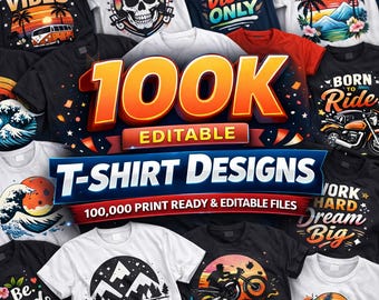 T-Shirt Designs Bundle | Print-On-Demand Graphics (Digital Download)