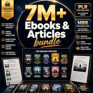 7 miljoner+ e-bokspaket | Stort digitalt bibliotek, självhjälp, företag, marknadsföring, ekonomi, lärande och PLR (digital nedladdning)