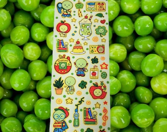 Heisei Retro Smiski Sticker Sheet: Glossy Vinyl Waterproof Decals