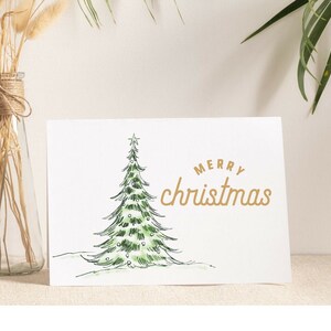 Merry Christmas Tree Greeting Card Merry Christmas Blank Card Merry Christmas Printed Card Merry Christmas Card with Envelope