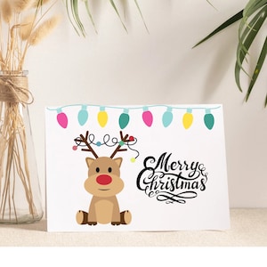 Merry Christmas Greeting Card Christmas Lights Blank Card Merry Christmas Printed Card Merry Christmas Card with Envelope