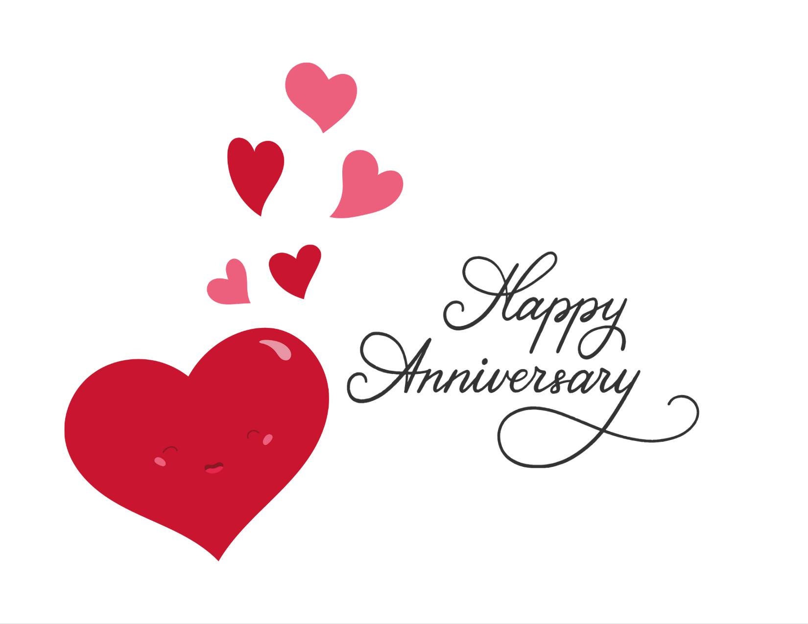 Happy Anniversary Card Happy Anniversary With Hearts Card Printed Happy