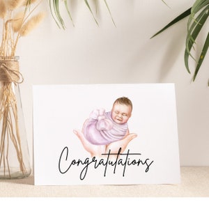 Congratulations Baby Greeting Card Congratulations Blank Greeting Card Congratulations card with Envelope