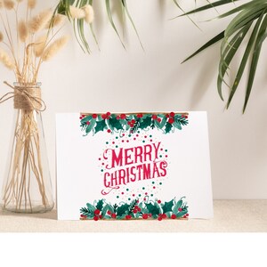 Merry Christmas Greeting Card Merry Christmas Blank Card Merry Christmas Printed Card Merry Christmas Card with Envelope