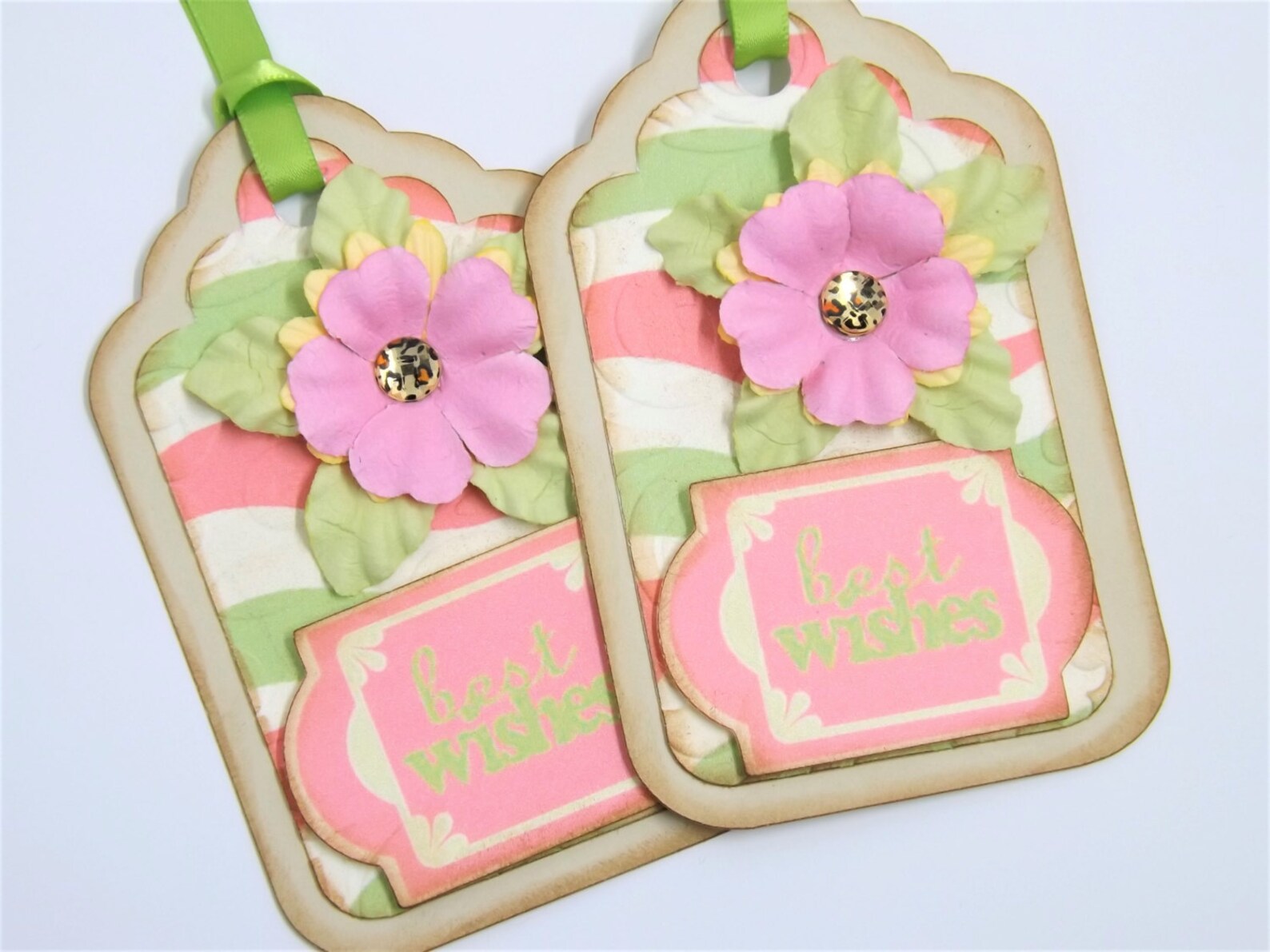 BEST WISHES Handmade Gift Tags Set of 2 One of a kind Etsy