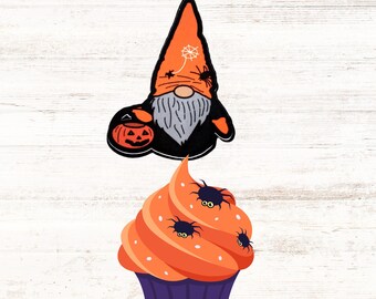 Halloween Candy Bucket Gnome Toppers Halloween Party Picks Halloween Decoration Halloween Dessert Toppers Halloween Dessert Picks