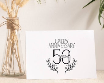 Happy Anniversary card Happy 50 Year Anniversary card Printed Anniversary card Happy Anniversary Blank Greeting Card with Envelope