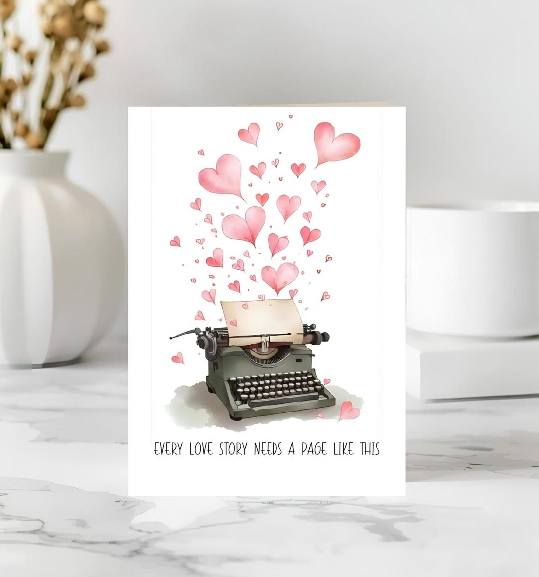 Vintage Typewriter Valentine’s Day Card Every Love Story Needs A Page ...