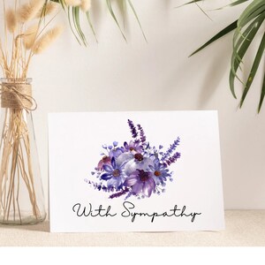 Sympathy Greeting Card Printed Sympathy Card Blank Handmade Sympathy Greeting Card Floral With  Sympathy Card with Envelope