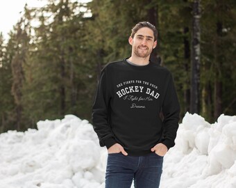 Girls Hockey Dad Crewneck: Proud Father Fleece Sweatshirt