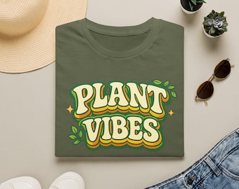 Retro Plant Vibes T-Shirt | Botanical Graphic Tee for Plant Lovers