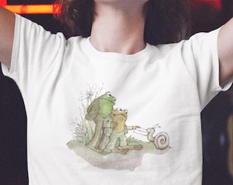 Frog and Toad Shirt: Vintage Illustration Tee - Cottagecore Clothing