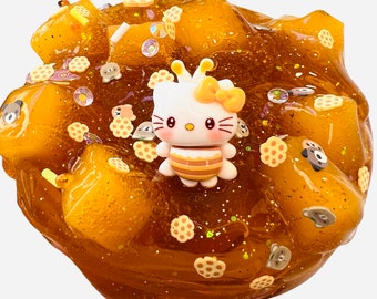 Kawaii Kitty Honeycomb Jelly cube honey slime