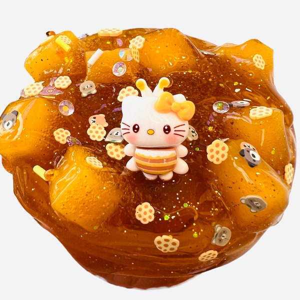 Kawaii Kitty Honeycomb Jelly cube honey slime