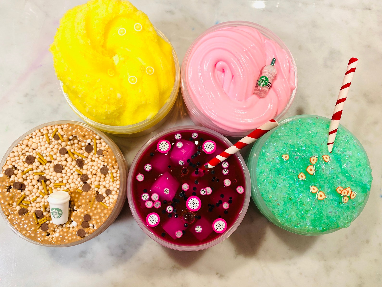 Starbucks inspired SLIME BUNDLE Slime Box Ships Free Etsy