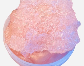 Pink sugar scrub silica crunch Slime valentine