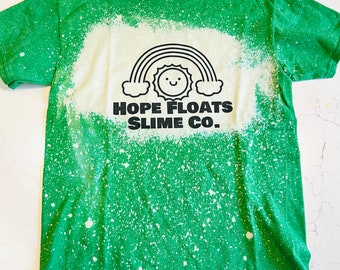 Hope Floats Slime Co Green Bleach wash  Tee
