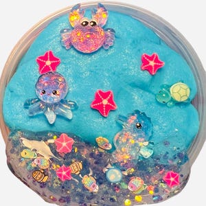 Under the Sea Cloud cream beach slime mermaid slime turtle octopus seahorse fish sensory kit
