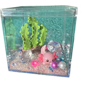 10Pcs Kawaii Luminous 3D Axolotl Fish Resin Charms Cute Cartoon