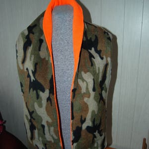 A505.40-Fleece Camouflage Orange Green Brown Black Camo Hunt