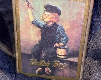Vintage Dutch Boy Painter’s Paint Tin with 2  Decks of Playing Cards