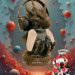 3D Print Dragon Head Controller & Headphone Stand (STL File) and Surprise Gift