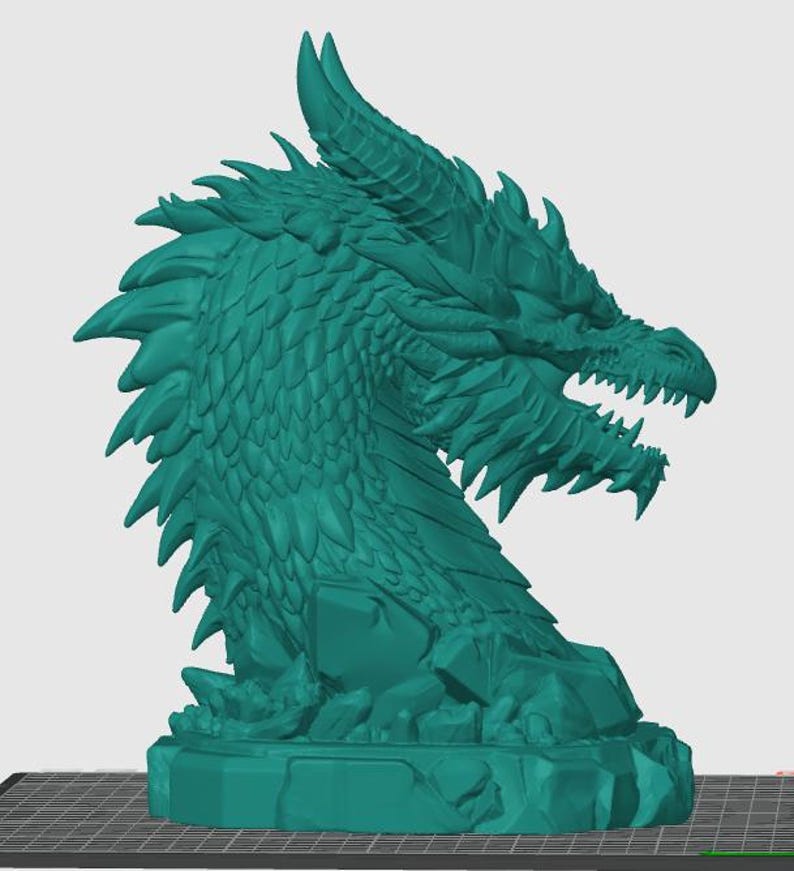 Dragon Head Headphone Stand STL | Fantasy Gaming Headset Holder (3D ...