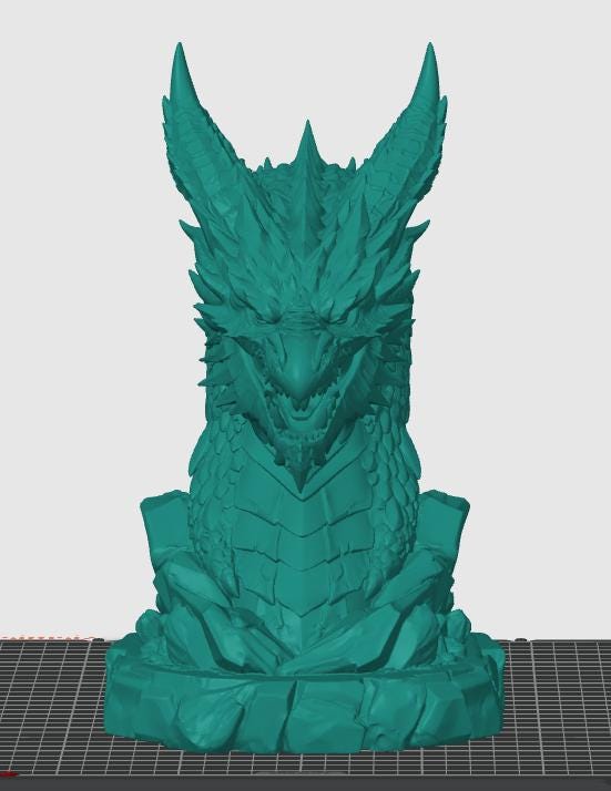 Dragon Head Headphone Stand STL | Fantasy Gaming Headset Holder (3D ...